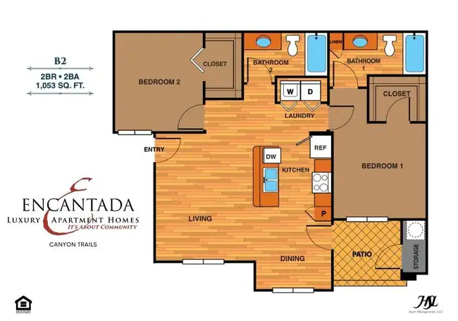 2 Beds • 2 Bath 2084 floor plan